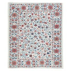 4.7x5.6 Ft Embroidered Wall Hanging. Silk Table Cover. Traditional Bed Cover