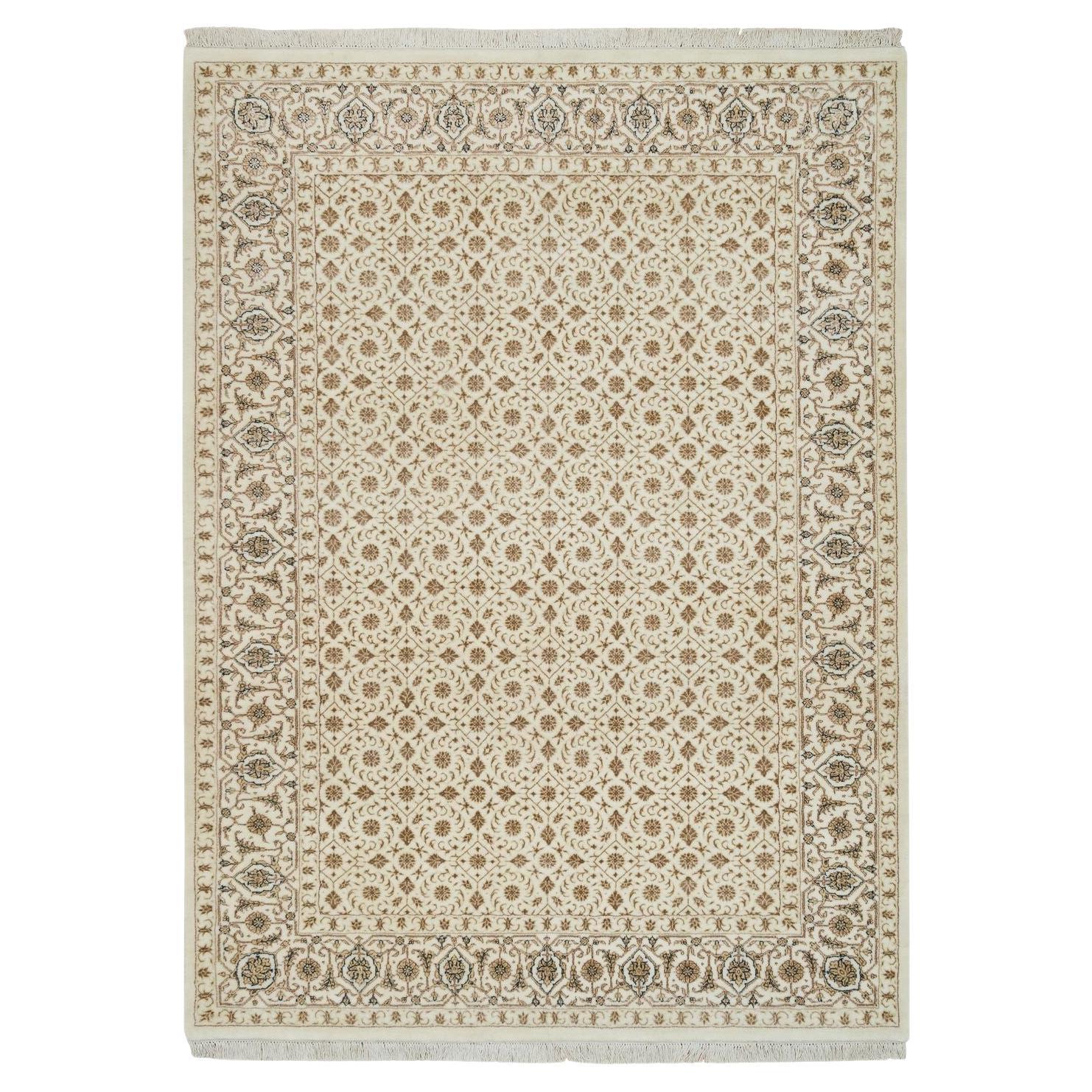 4
7 "x6
8" Elfenbein Herati Design 250 KPSI Natürliche Wolle Hand geknüpft Läufer Teppich