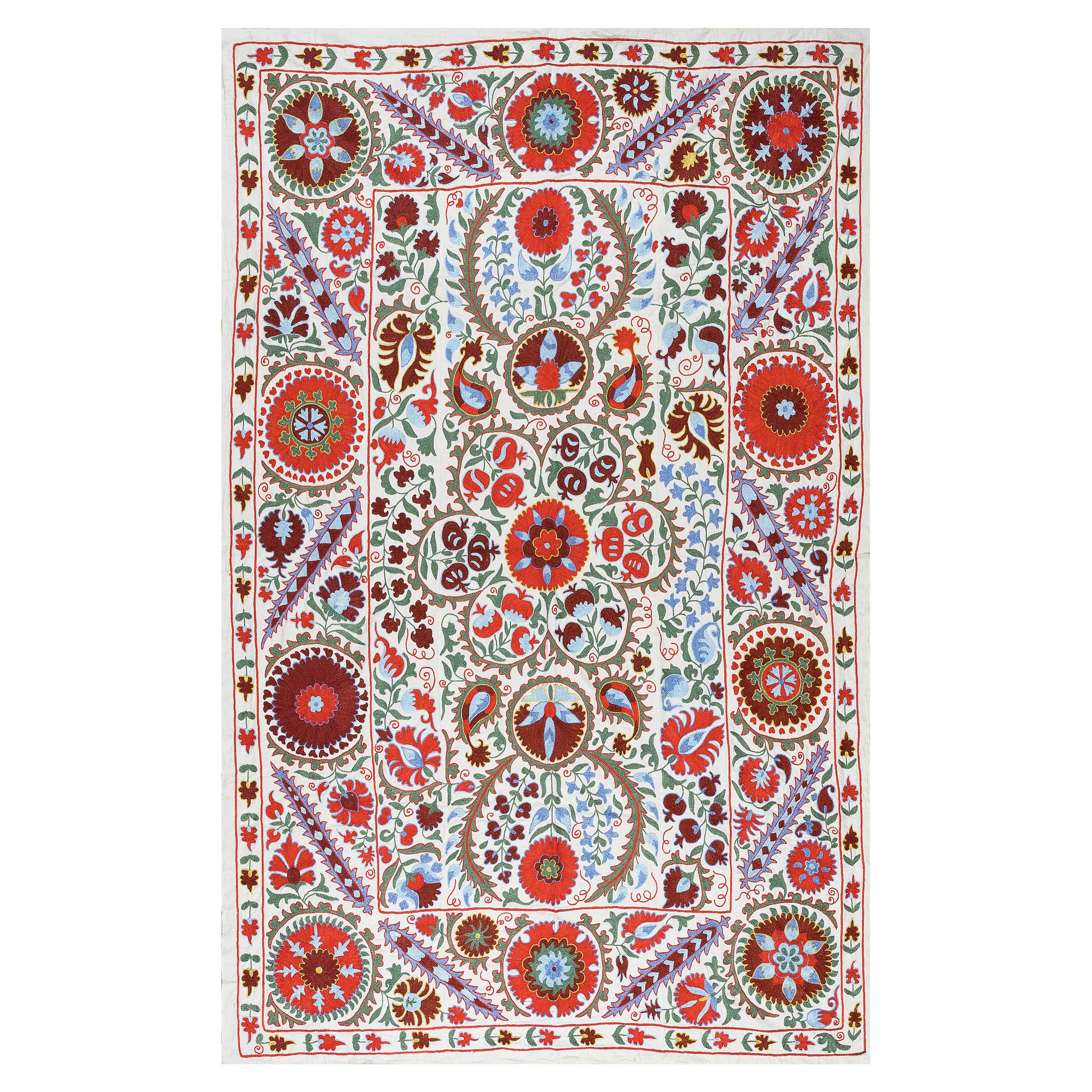 4,7x6.9 Ft bestickter Wandteppich, moderner Bettspread, Wandbehang aus Seide, Wanddekor im Angebot