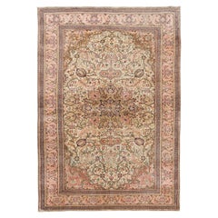 4,7x7 Ft Moderner handgefertigter türkischer Teppich mit Medaillon-Design, 100% Wolle