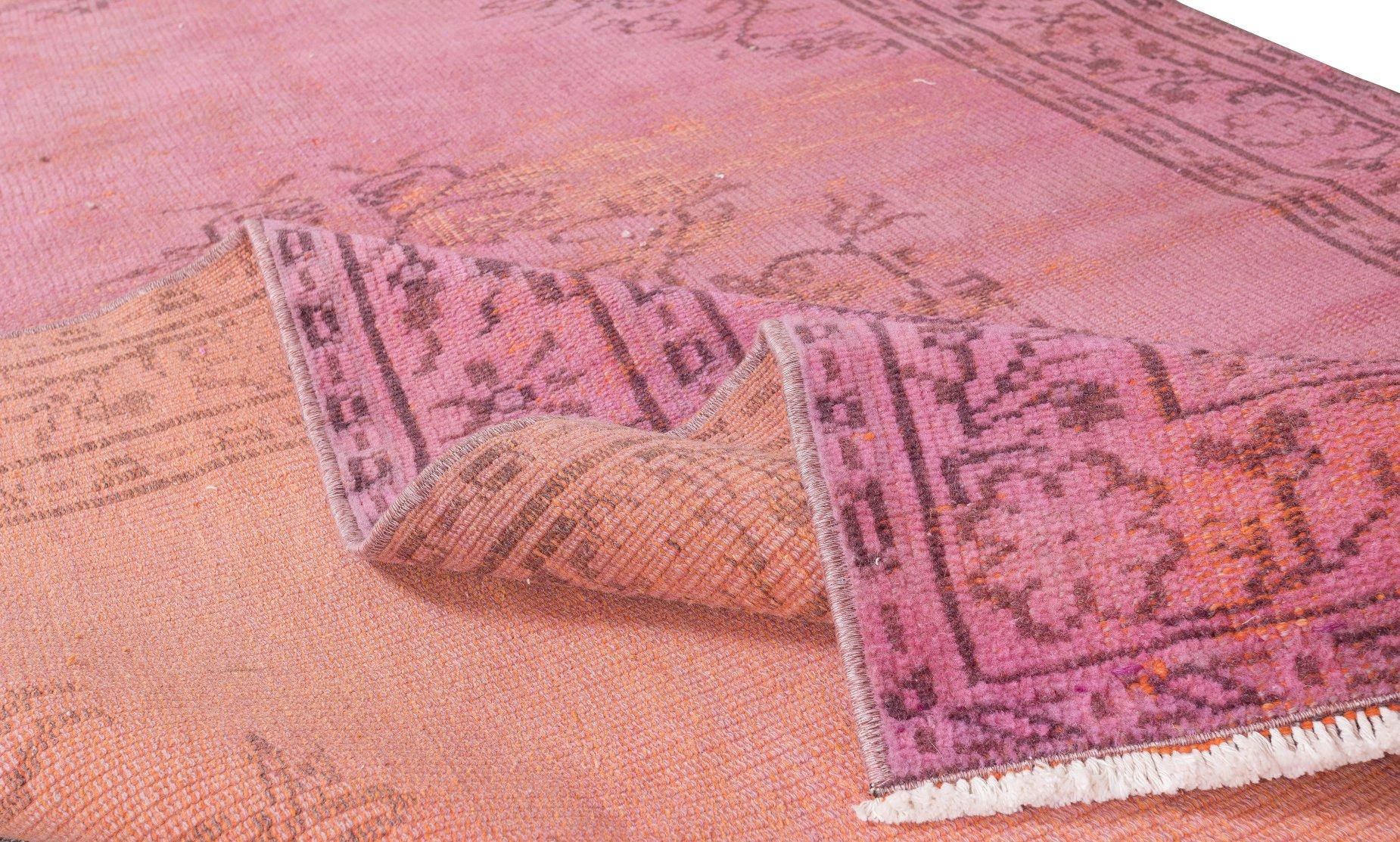 Modern Mid-20th Century Handmade Pink Overdyed Rug from Central Anatolia For Sale