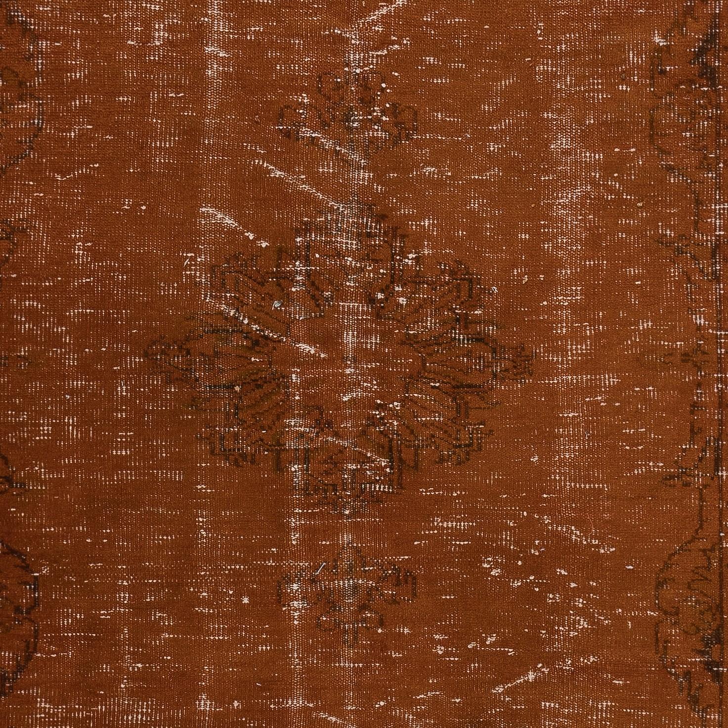 Moderner 4,7x8 Ft Moderner Teppich in Orange, handgewebt und handgeknüpft in der Türkei im Zustand „Gut“ im Angebot in Spring Valley, NY