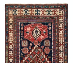 4.7x8.2 Ft Antique Caucasian Kazak Rug, in Well Preserved Original Condition