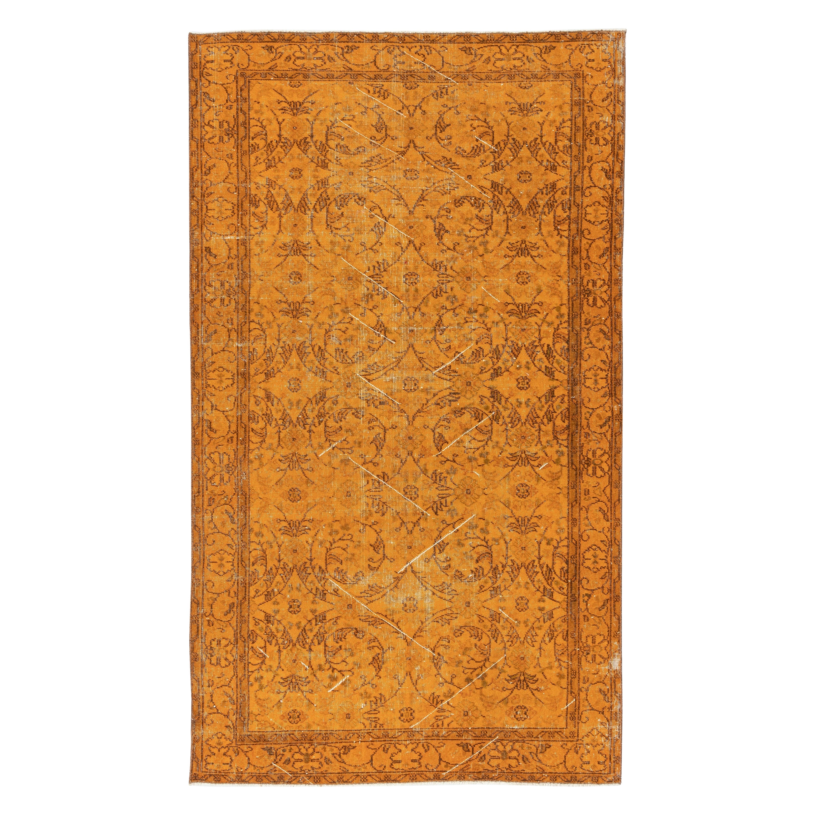 Tappeto Vintage By 4.7x8.2 Ft. Tappeto turco arancione per la casa e l
ufficio moderni