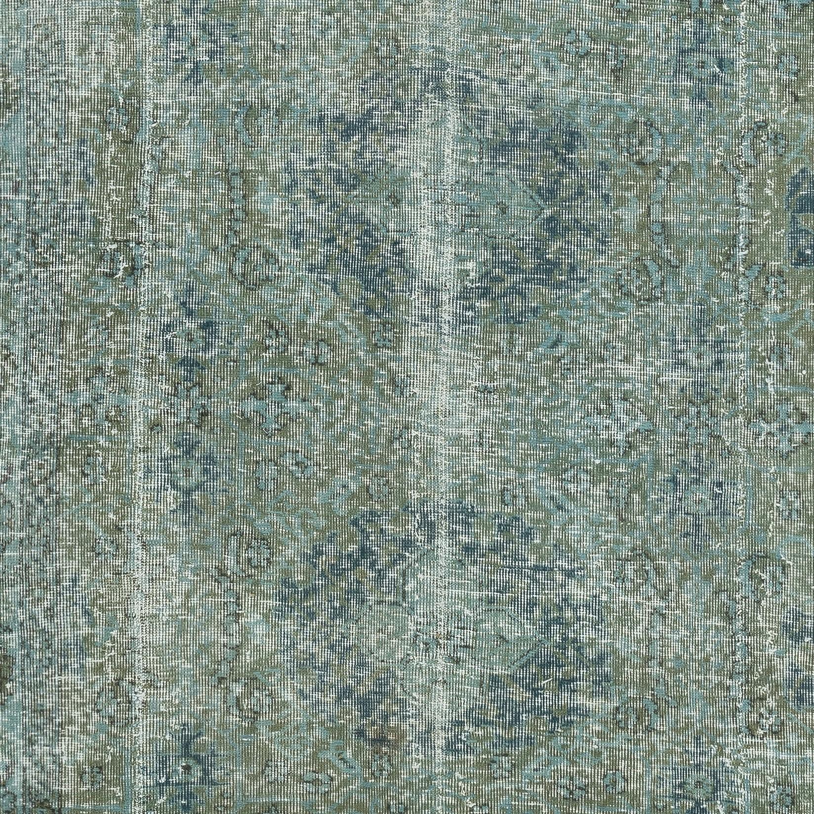 Türkischer 4,7x8.2 Ft Vintage-Teppich in Tealblau, rot getönt, für moderne Innenräume im Zustand „Gut“ im Angebot in Spring Valley, NY