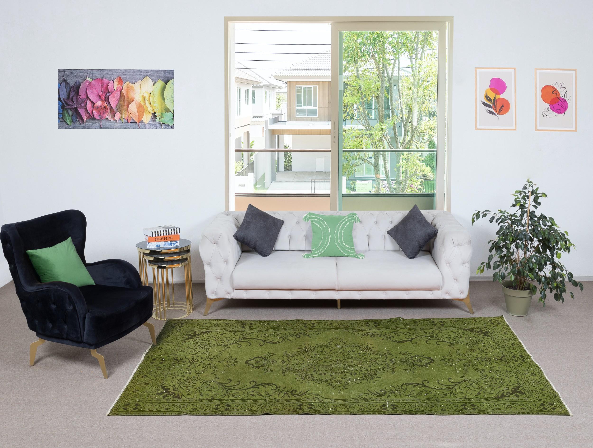 Our over-dyed rugs are all hand-knotted vintage pieces that are recreated in our workshop to cater to a wider range of interior design choices from modern to coastal, from industrial to rustic/cottage. These 50 to 70 year-old rugs were hand-knotted