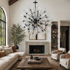48 Arm Sputnik Chandelier by Remains Lighting, Bronzed Finish, American Modern