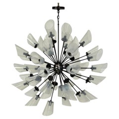 48 Arm Sputnik Chandelier by Remains Lighting, Bronzed Finish, American Modern