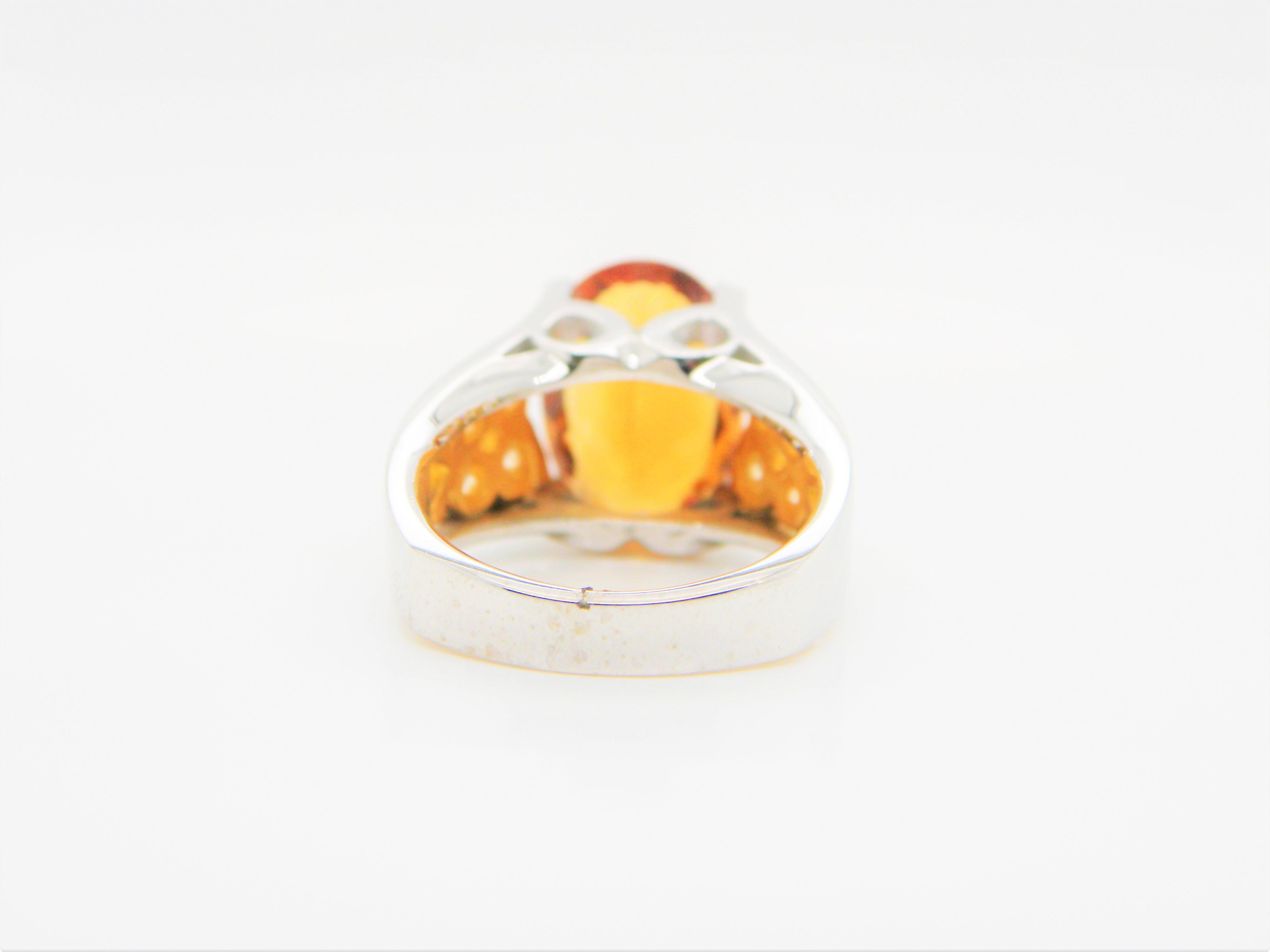 4.8 Carat Citrine and Diamond Gold Cocktail Ring In New Condition In Hong Kong, HK