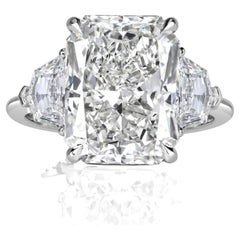 4.8 Carat Radiant Diamond Ring Brilliant White 14K White Gold Quiet Power