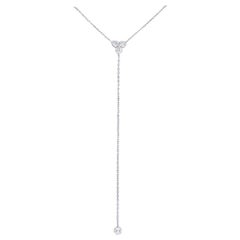 .48 Carat Round Brilliant Diamond Necklace 14 Karat White Gold Adjustable Lariat