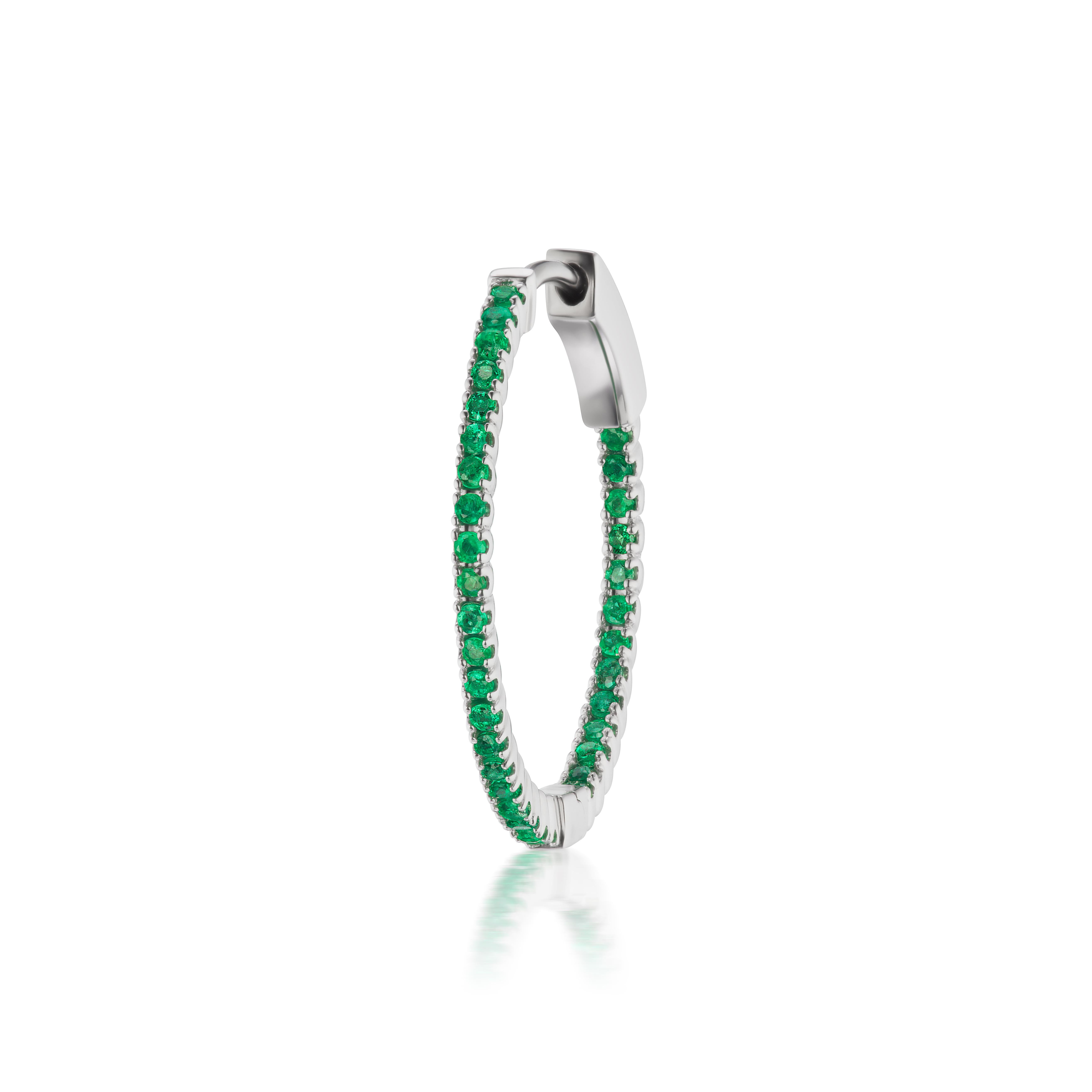emerald earrings hoops