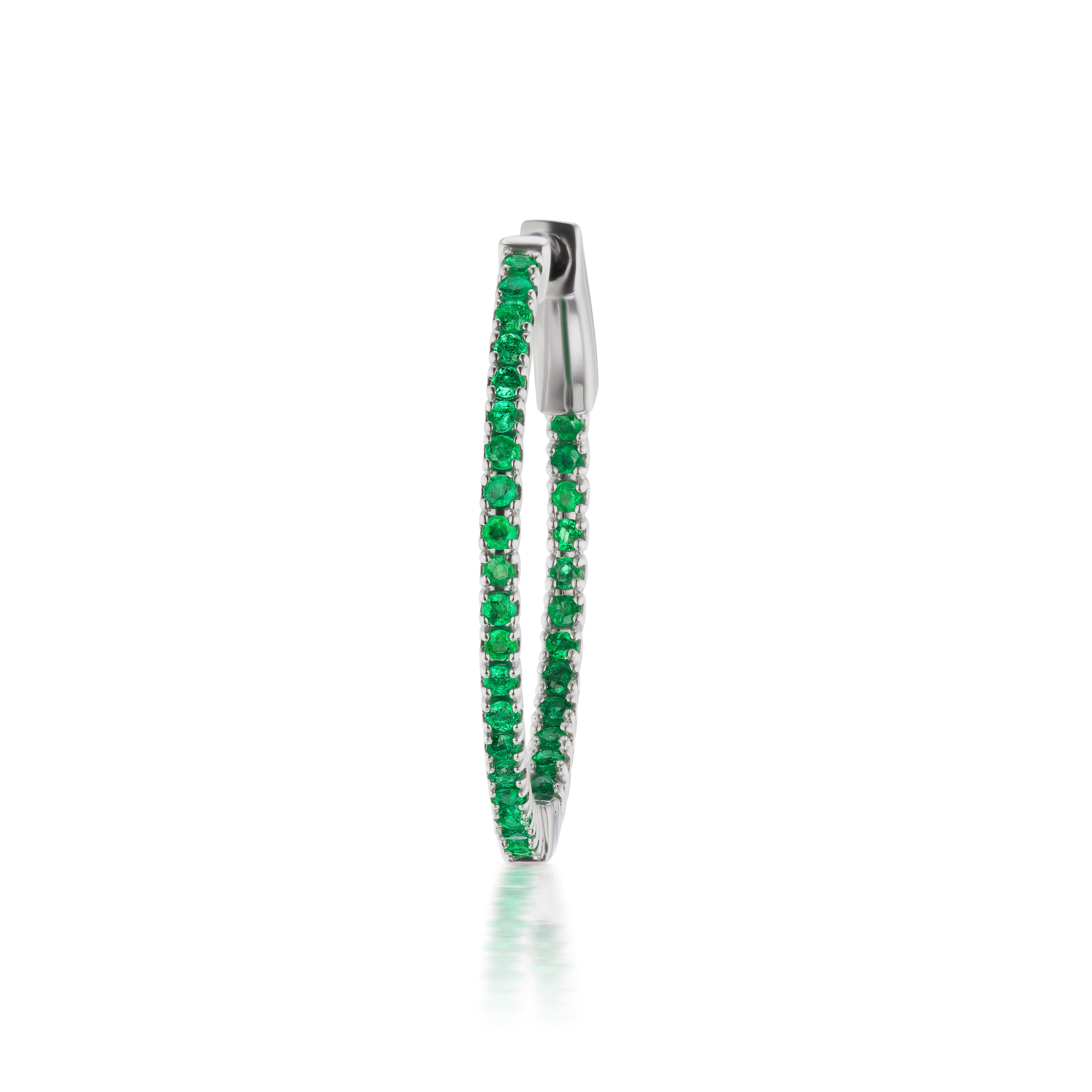 hoop emerald earrings