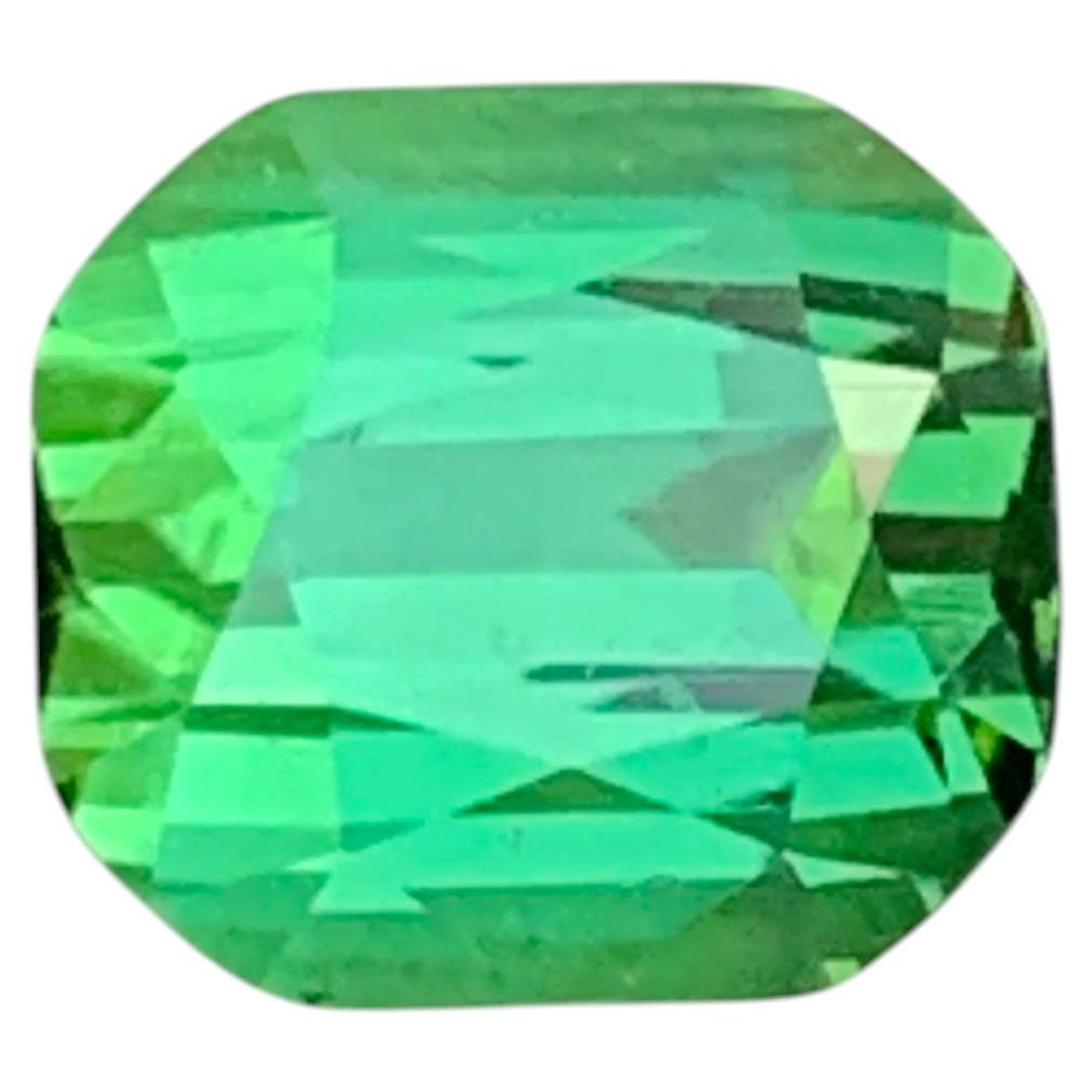 4.8 Cts Mint Blue Green Cushion Cut Tourmaline Gemstone for Ring Jewelry 9mm For Sale