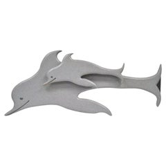 48" Custom Made 3D Laminated Formica Mother Dolphin & Baby Pup Calf Sculpture