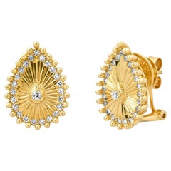 48 Diamond 14K (or 18k upon request) Yellow Gold Diamond Stud Earrings