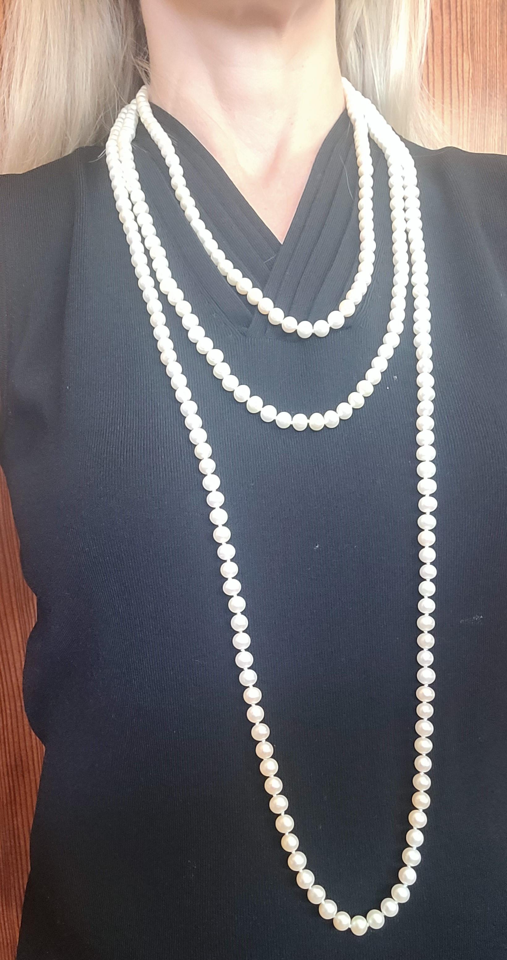  48-inch AAA quality freshwater pearl strand, knotted with gorgeous luster, featuring 8mm pearls. These pearls can be layered to various lengths.

If you have any questions, please don't hesitate to ask.

At Rock N Gold Creations, customer