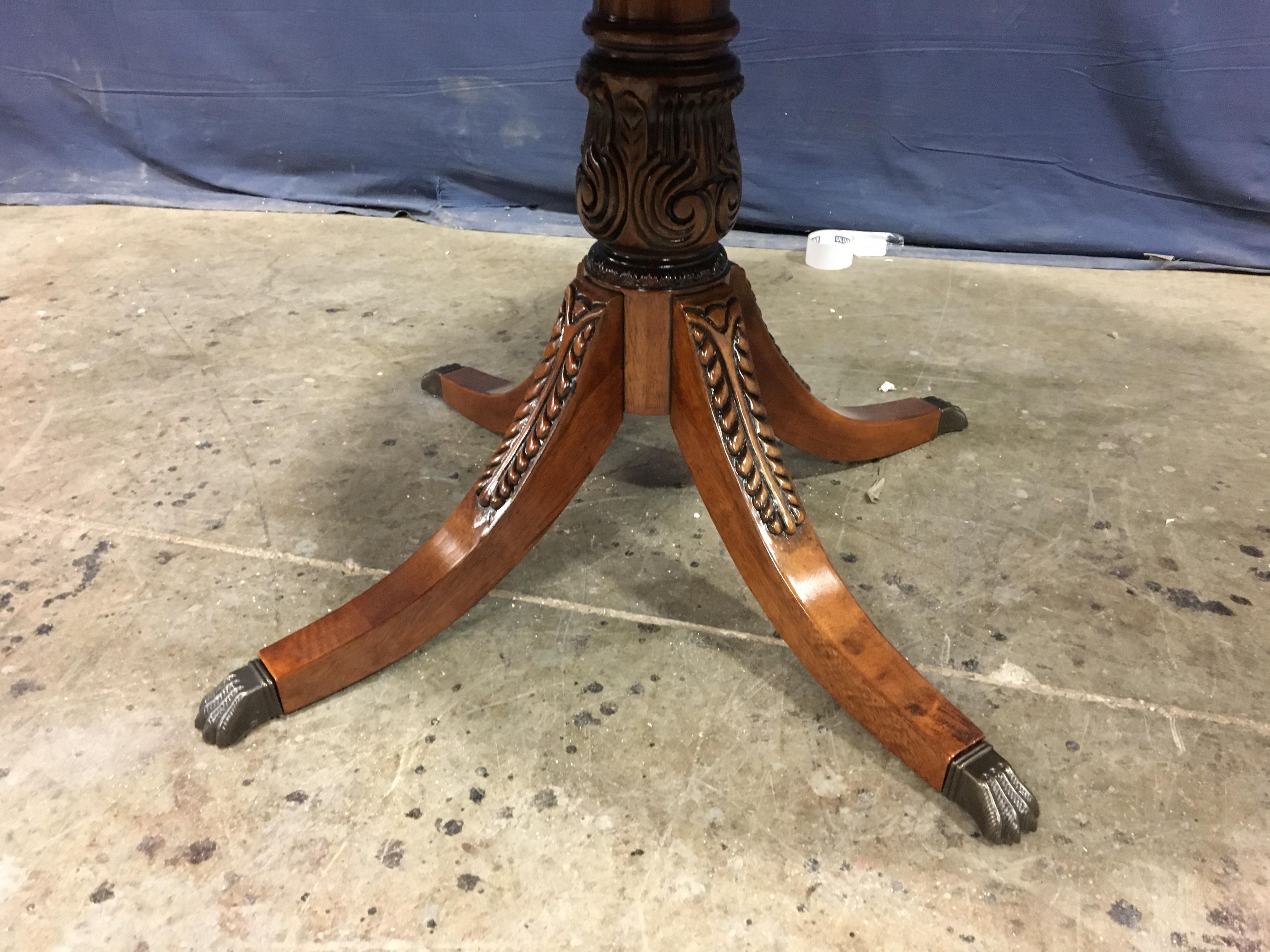 Round Mahogany Georgian Style Pedestal Table by Leighton Hall In New Condition For Sale In Suwanee, GA