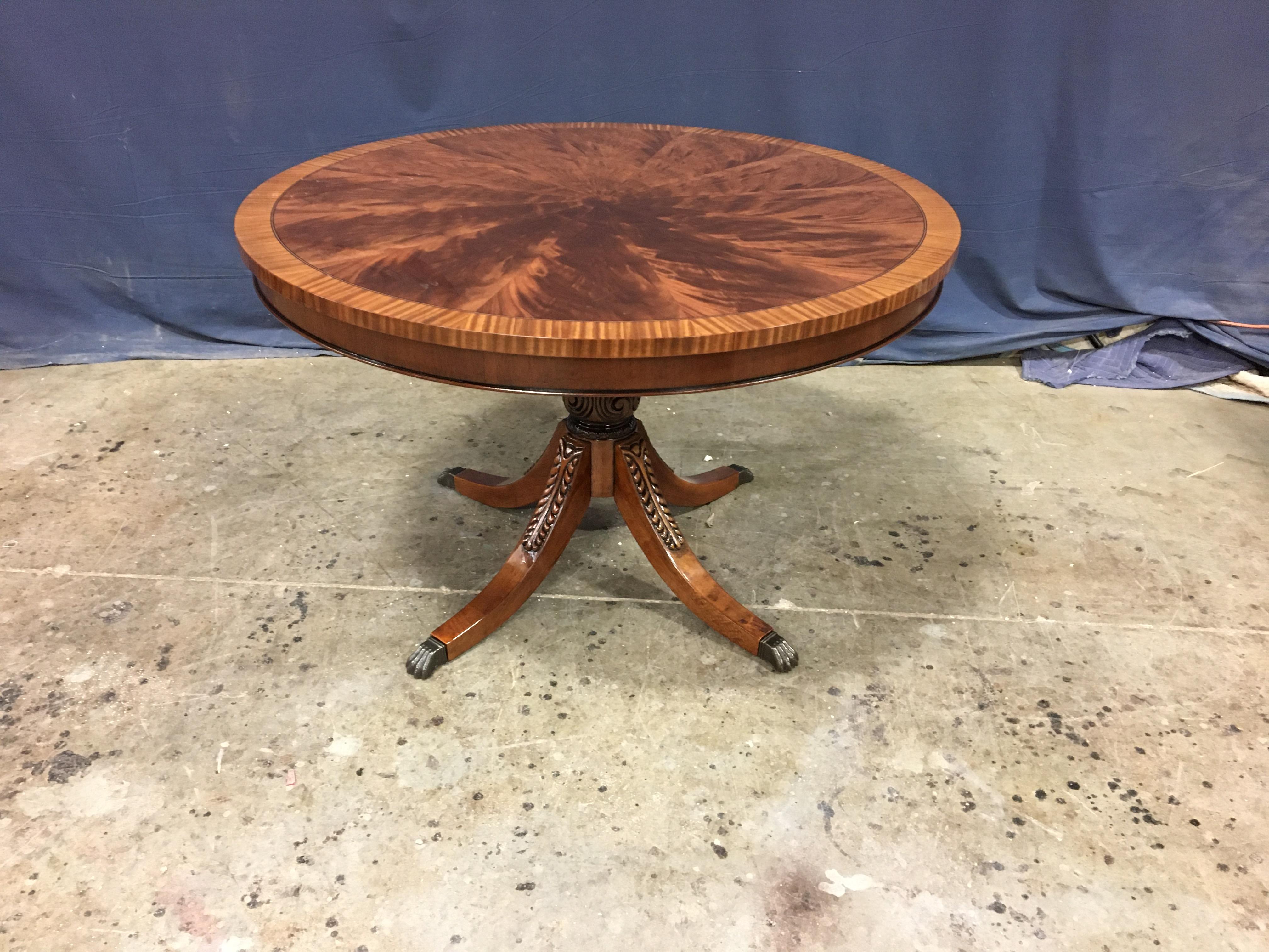 Contemporary Round Mahogany Georgian Style Pedestal Table by Leighton Hall For Sale