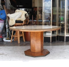 John Whittcomb Travertine Burl Game Table