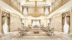 48 Lights Chandelier in 24kt Gold Finish with Scholler Crystal Pendants