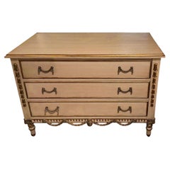48” Nancy Corzine Neoclassical Ivory Nightstand Commode Chest of Drawers 1 of 2