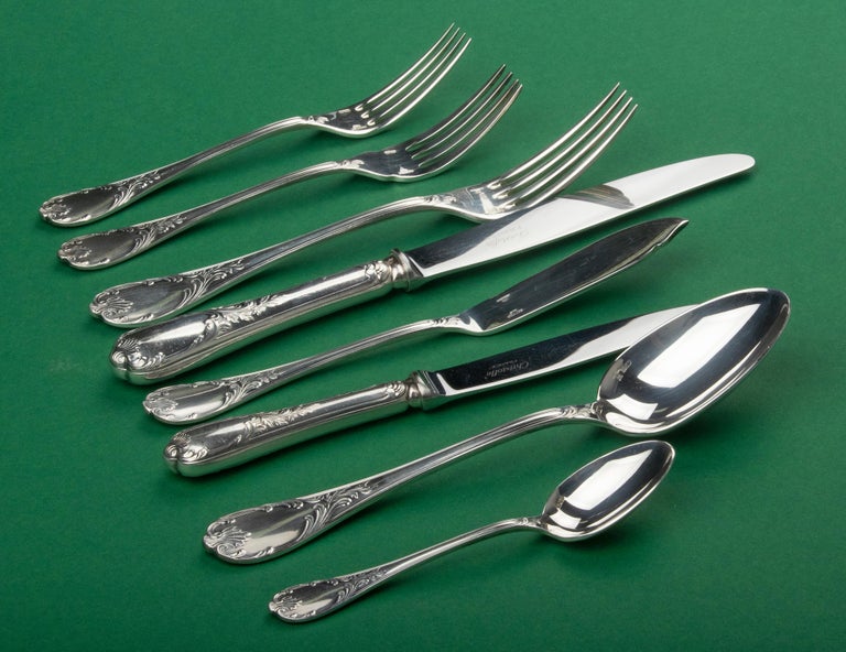 A Silver Plate Flatware Set for 6: Old English Pattern silverware