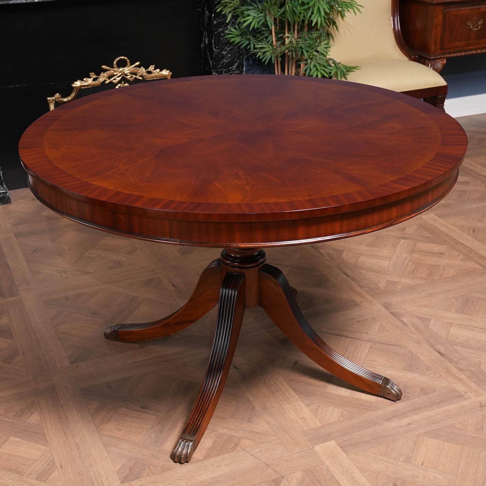 Contemporary 48″ Round Banded Table For Sale