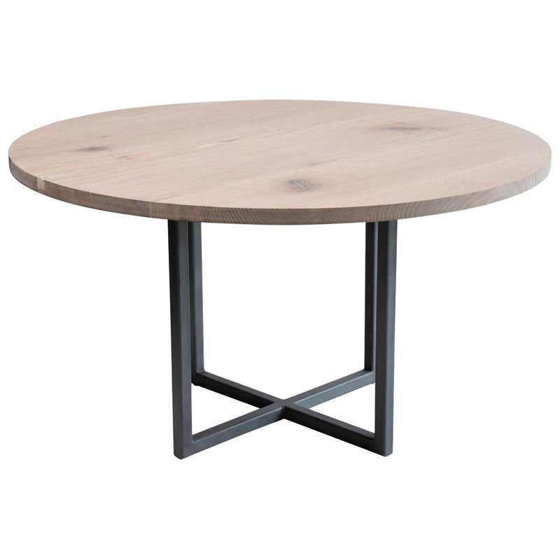 Modern Large White Oak Round Dining Table Haskell Design For Sale at 1stDibs white oak round Modern Large White Oak Round Dining Table Haskell Design For Sale at 1stDibs white oak round