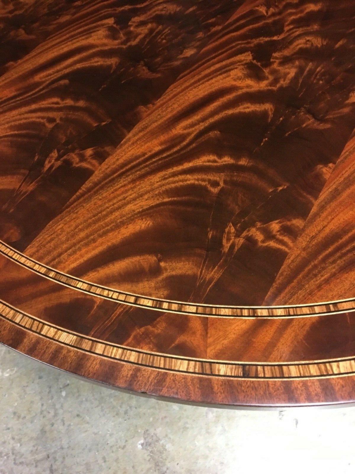 American 48” Round Mahogany Georgian Style Accent Foyer Table by Leighton Hall