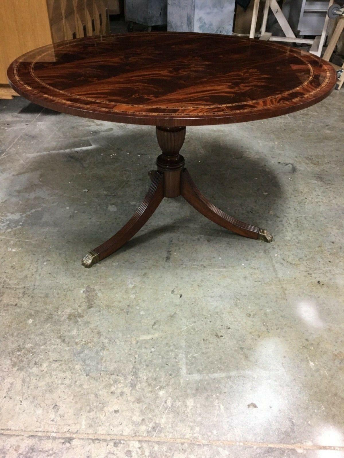 48” Round Mahogany Georgian Style Accent Foyer Table by Leighton Hall In New Condition In Suwanee, GA