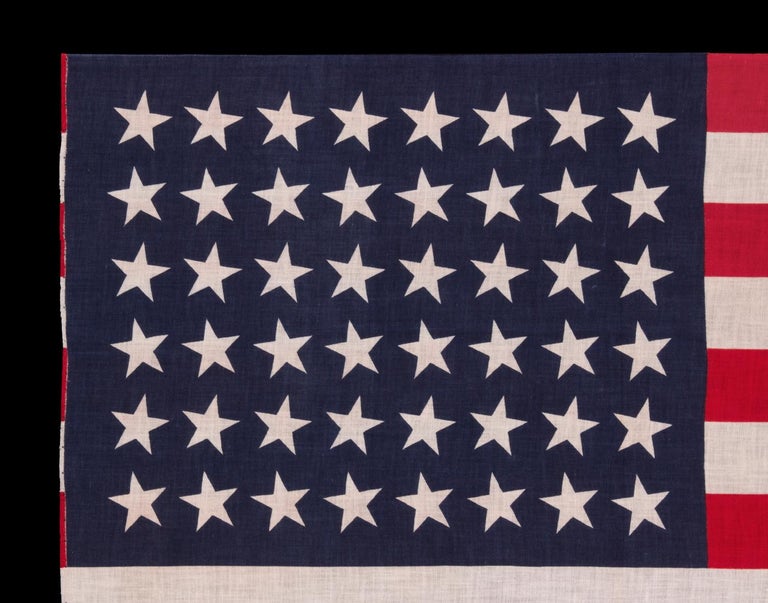 48 Star American Parade Flag with Dancing Rows of Canted Stars, ca 1912 ...