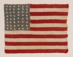 48 Star Antique American Flag, with Hand-Crocheted Stars, ca 1917-1918