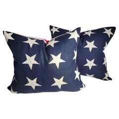Vintage 48 Star Flag Pillows -Pair