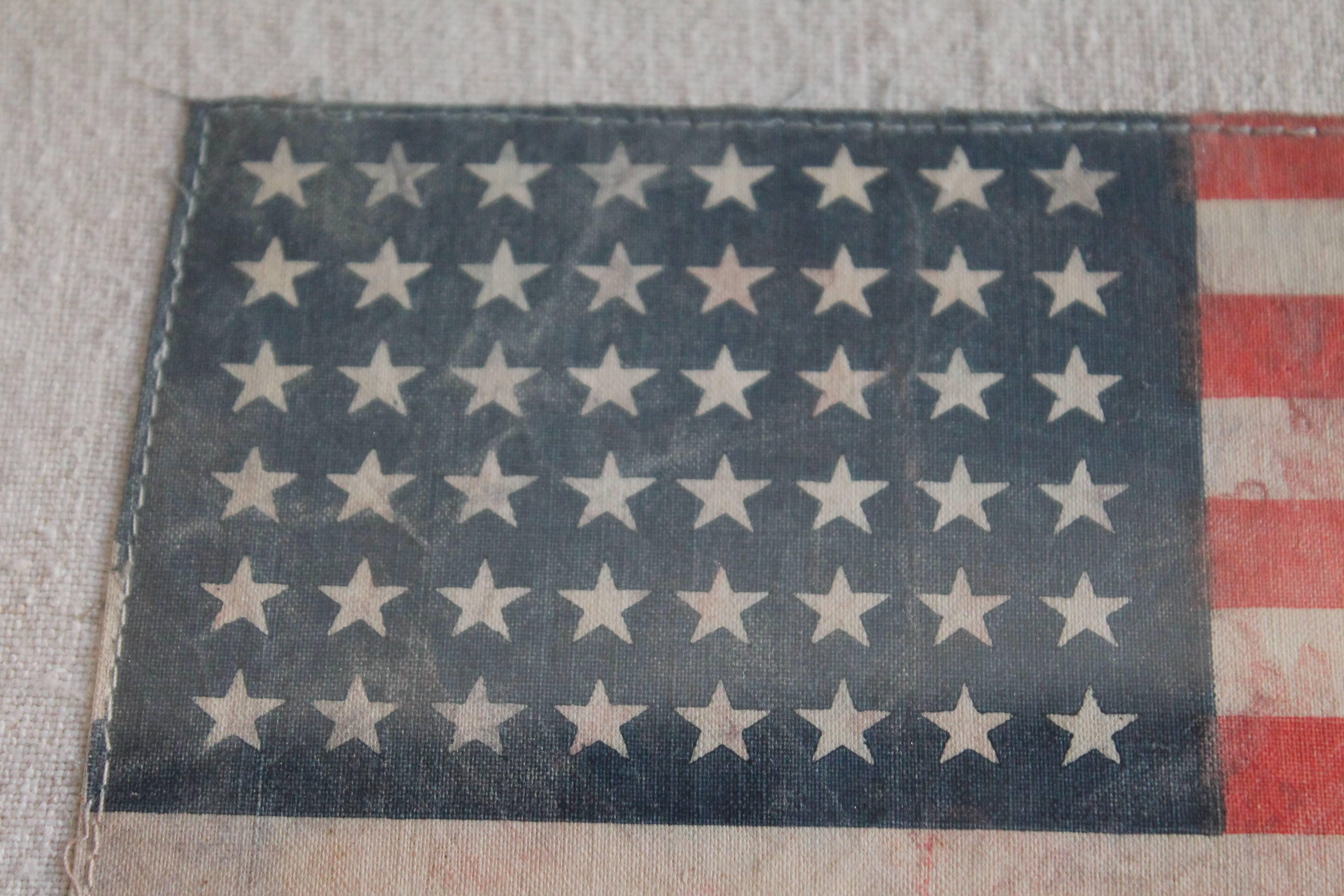 48 Star Oil Cloth Flag on Linen Backing For Sale 4