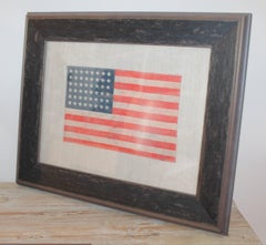 48 Star Oil Cloth Flag on Linen Backing