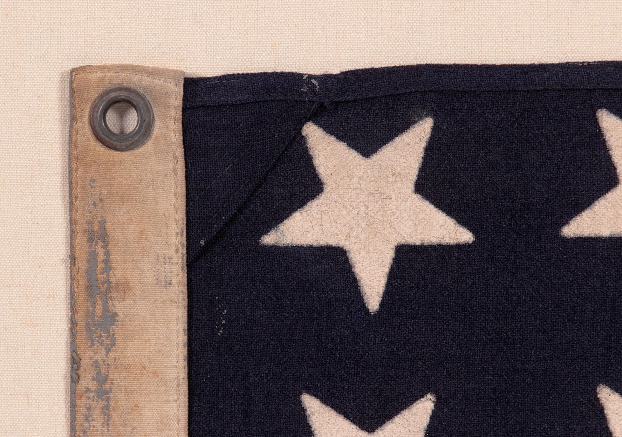 48 Star US Navy Jack Made at Mare Island, California, Dated 1944 In Good Condition For Sale In York County, PA