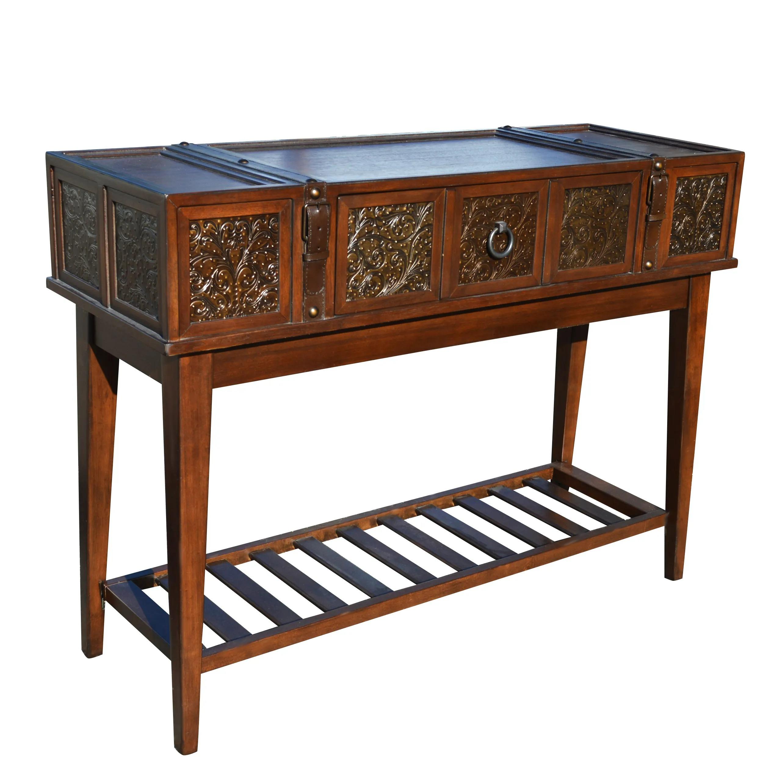 Industrial Wood Console Table Desk For Sale