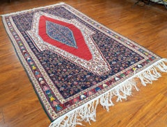 4'8" x 8'2" Antique Turkish Senneh Tribal Wool Rug