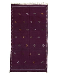 4’8” x 8’5 1/2” Calla Multicolor, Purple Handmade Moroccan Wool Kilim Rug