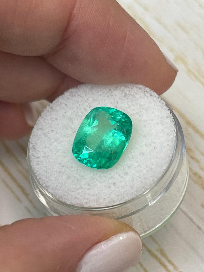 4,80 Carati 12x10 Verde Medio Smeraldo Colombiano - Taglio Cuscino Allungato Autentico In condizioni Nuovo in vendita a Jupiter, FL