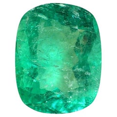 4.80 Carat 12x10 Medium Green Colombian Emerald - Elongated Cushion Cut Genuine