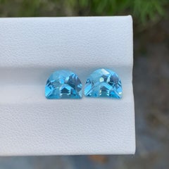 4.80 Carat Adorable Loose Blue Topaz Pair Carving For Earrings