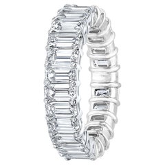 4.80 Carat Emerald Cut Eternity Band Wedding Ring