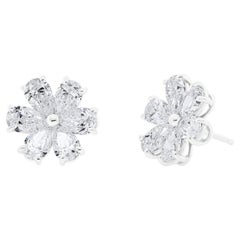 Diana M. 6.05 Carat Flower Cluster Diamond Earrings
