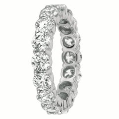 4.80 Carat Natural Diamond Eternity Band Ring G SI 18 Karat White Gold 16 Stones