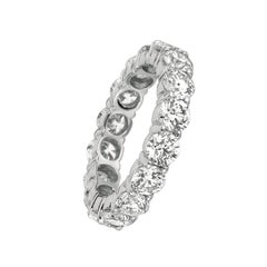 4.80 Carat Natural Diamond Eternity Band Ring G SI 18 Karat White Gold 16 Stones