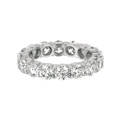 4.80 Carat Natural Diamond Eternity Band Ring G SI 18 Karat White Gold 16 Stones