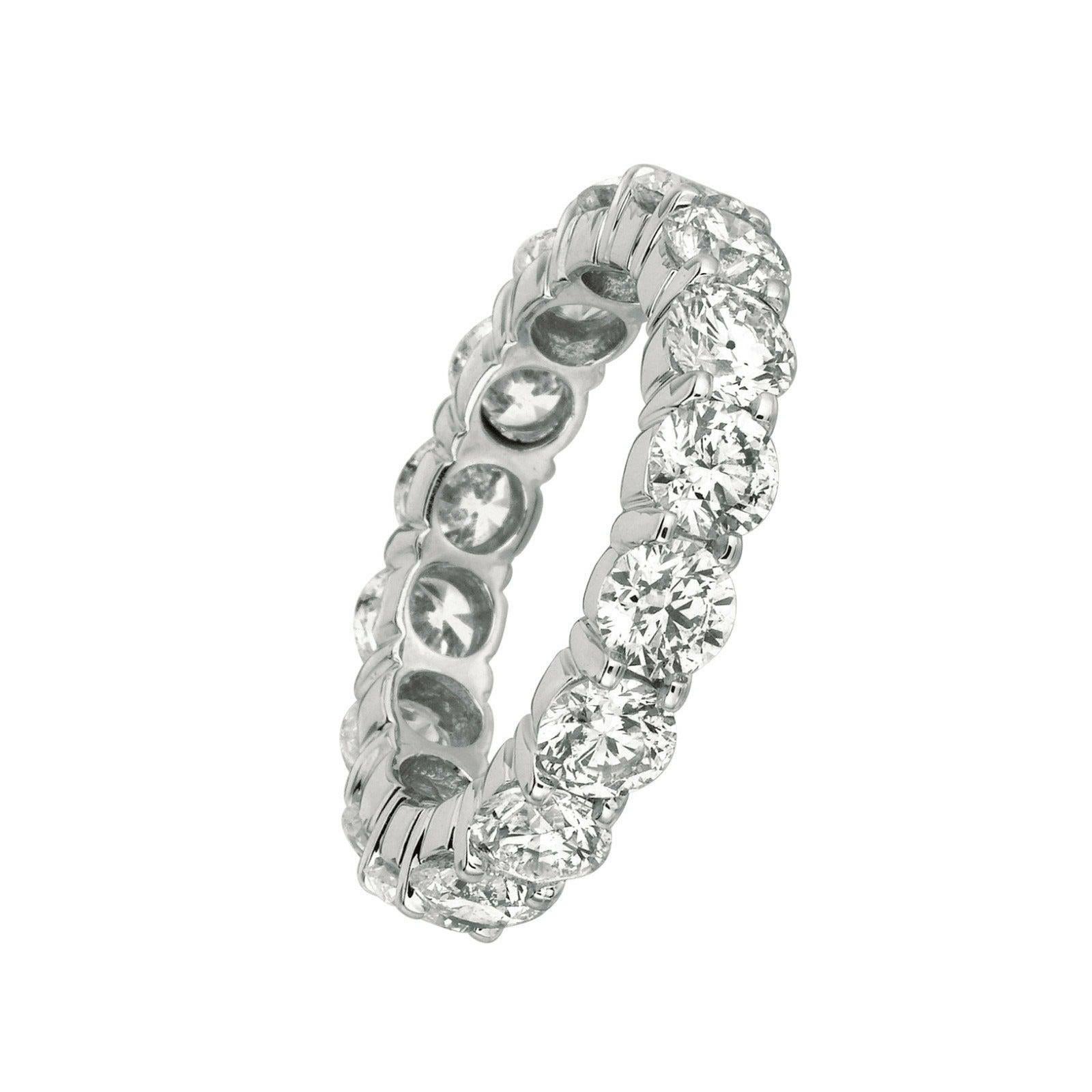 For Sale:  4.80 Carat Natural Diamond Eternity Ring G SI 18 Karat White Gold, 16 Stones 2