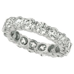 Bague d'éternité en or blanc 18 carats avec 16 pierres et diamants naturels de 4,80 carats G SI